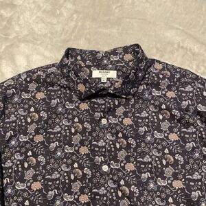 MURANO Shirt Mens Sz XL Blue Floral Long Sleeve  Button Up Cotton Preppy Hipster